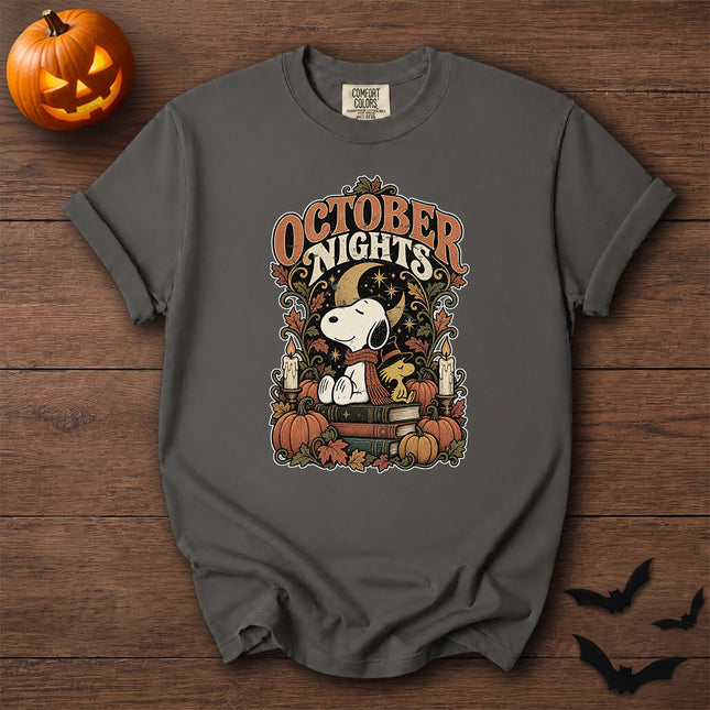 Comfort Colors October Nights Vintage Halloween Graphic T-Shirt