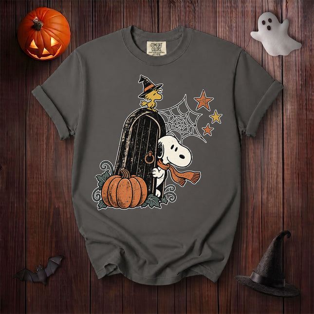 Comfort Colors Vintage Halloween Pumpkin Spiderweb Graphic T-Shirt