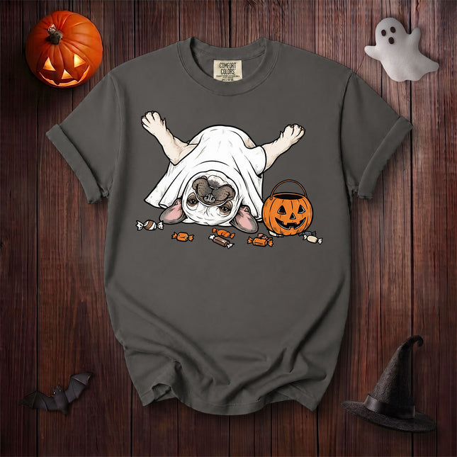Comfort Colors Dog Halloween Ghost French Bulldog Trick or Treat T-Shirt
