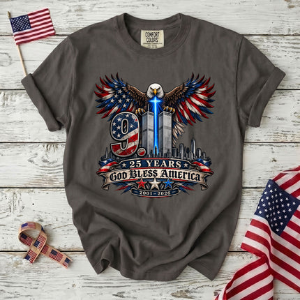 Comfort Colors 25th Anniversary Patriot Day 911 God Bless America T-Shirt