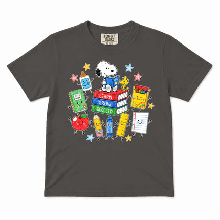 Comfort Colors Back To School Learn Grow Succeed Books Kid T-Shirt