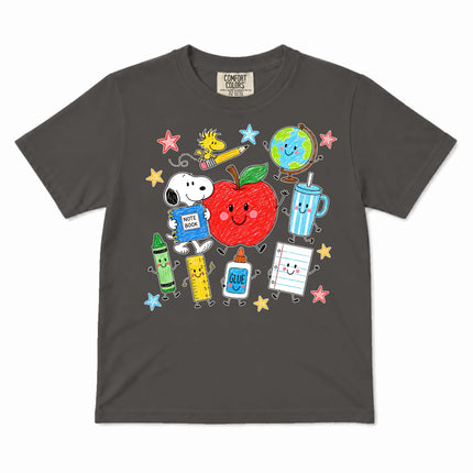 Comfort Colors Back To School Happy Apple School Supplies Kid T-Shirt