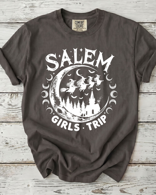 Comfort Colors Salem Witch Girls Trip Moon Phase Halloween T-Shirt