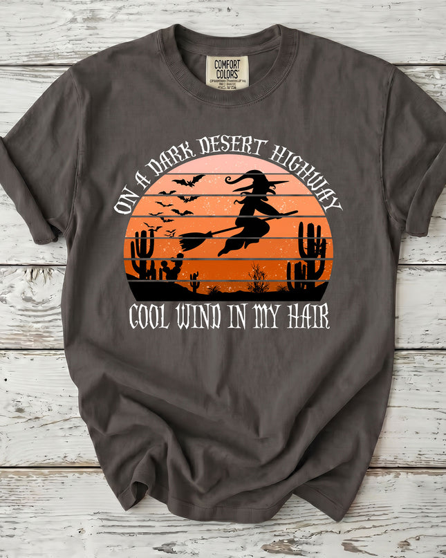 Comfort Colors Desert Witch Halloween Sunset Graphic T-Shirt