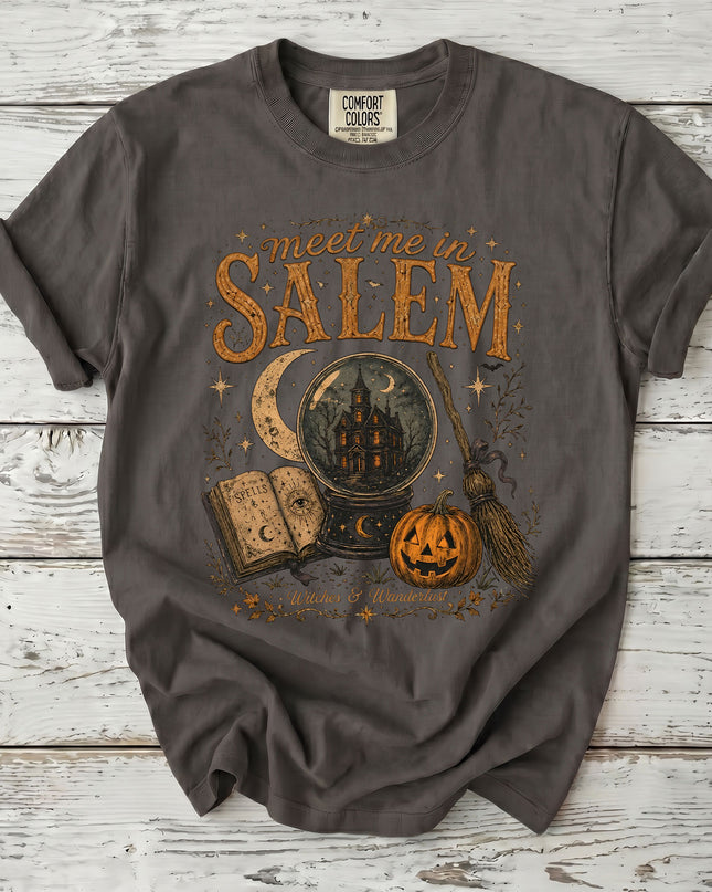 Comfort Colors Salem Witch Meet Me in Salem Halloween T-Shirt