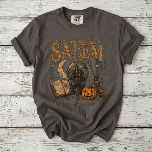 Comfort Colors Salem Witch Meet Me in Salem Halloween T-Shirt