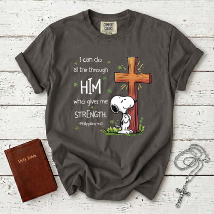 Comfort Colors Philippians 4 13 Strength Through Christ Christian T-Shirt