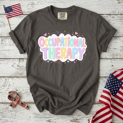 Comfort Colors Occupational Therapy Pastel Rainbow Therapist Gift T-Shirt