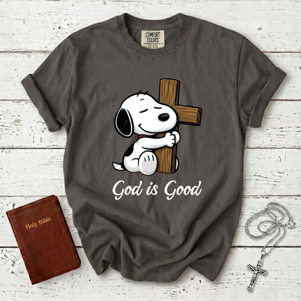 Comfort Colors God Is Good Wooden Cross Christian T-Shirt