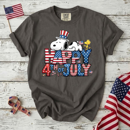 Comfort Colors Happy 4th Of July Sleepy Patriotic Dog T-Shirt