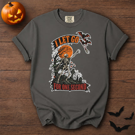 Comfort Colors Halloween Skeleton Graveyard Moon Graphic T-Shirt