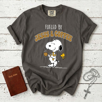 Comfort Colors Fueled by Jesus and Coffee Christian T-Shirt