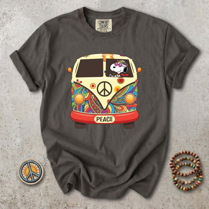 Comfort Colors Peace Love Hippie Van Retro Groovy T-Shirt