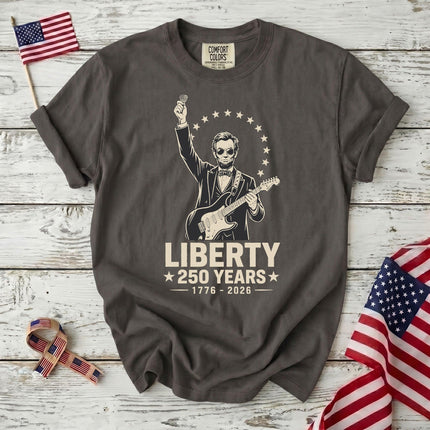 Comfort Colors Liberty 250 Years Rocking Abraham Lincoln Guitar T-Shirt