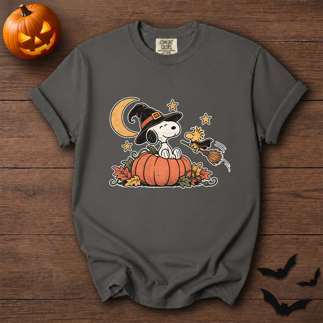 Comfort Colors Halloween Witch Pumpkin Moon Vintage T-Shirt