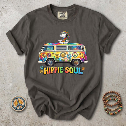 Comfort Colors Hippie Soul Tie Dye Van Peace Flower T-Shirt