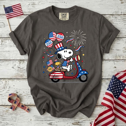 Comfort Colors 250th USA Patriotic Scooter Dog T-Shirt