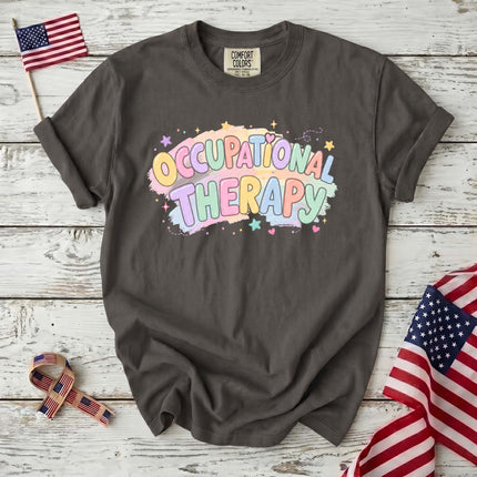 Comfort Colors Occupational Therapy Pastel Rainbow Therapist Gift T-Shirt