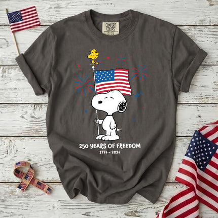 Comfort Colors 250 Years Of Freedom Fireworks Patriotic Dog T-Shirt