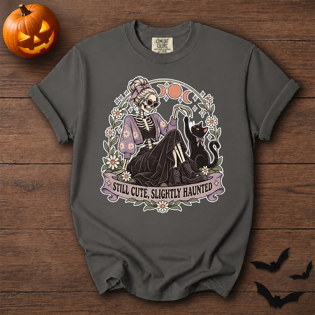 Comfort Colors Cute Halloween Skeleton Floral Graphic T-Shirt