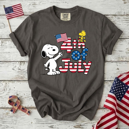 Comfort Colors 4th Of July American Flag Dog T-Shirt