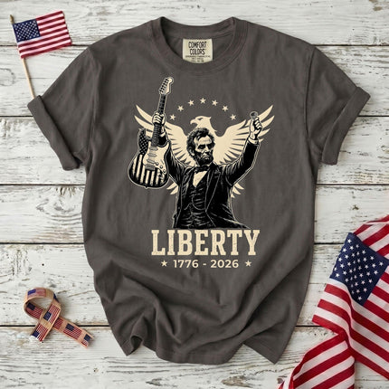 Comfort Colors Liberty 250th Anniversary USA Rockstar Lincoln Eagle T-Shirt