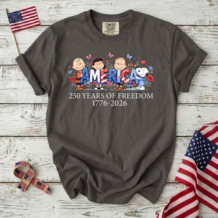Comfort Colors America 250 Years Of Freedom Floral Friends T-Shirt