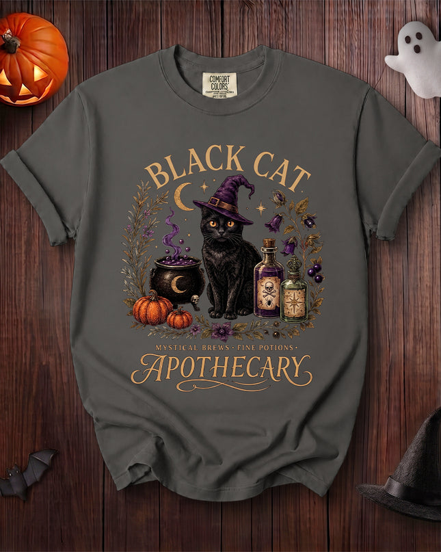 Comfort Colors Black Cat Halloween Witch Apothecary T-Shirt