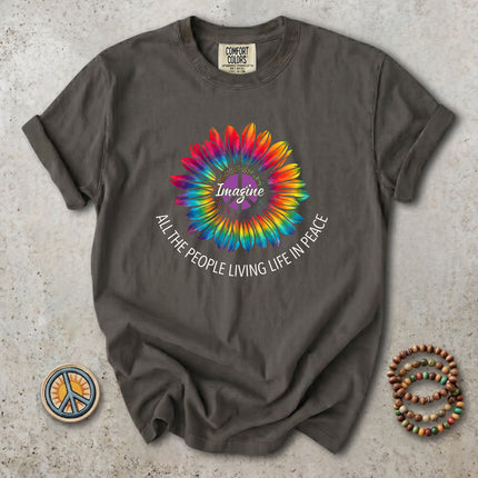 Comfort Colors Hippie Peace Tie Dye Sunflower Retro T-Shirt