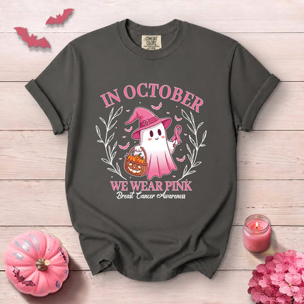 Comfort Colors Breast Cancer Awareness Halloween Pink October T-Shirt