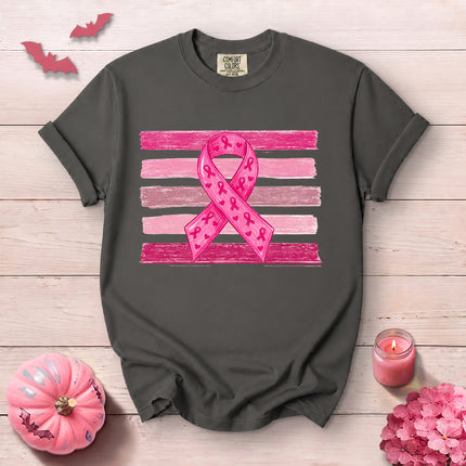 Comfort Colors Pink Ribbon Breast Cancer Awareness T-Shirt