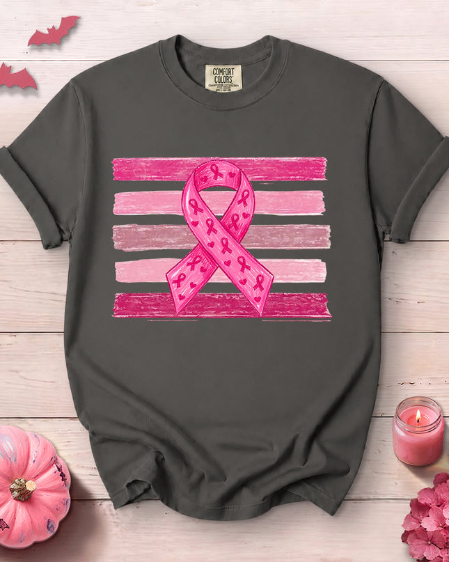 Comfort Colors Pink Ribbon Breast Cancer Awareness T-Shirt