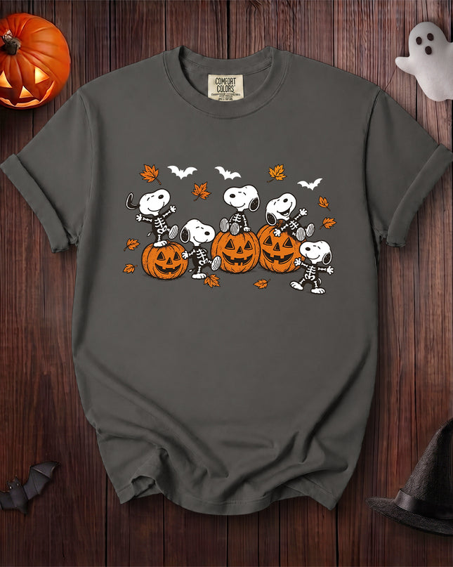 Comfort Colors Halloween Pumpkin Skeleton Spooky Season T-Shirt