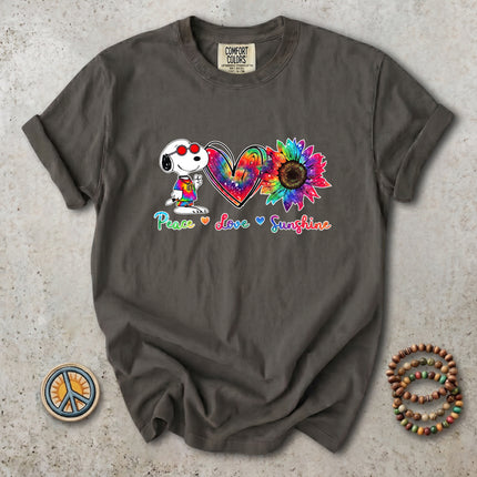 Comfort Colors Peace Love Sunshine Tie Dye Sunflower T-Shirt