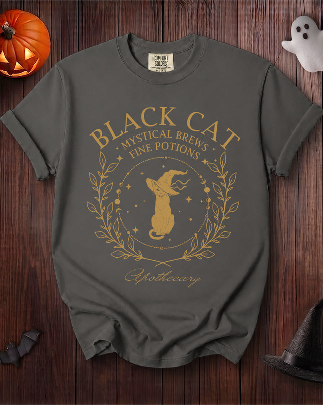 Comfort Colors Black Cat Halloween Mystical Apothecary T-Shirt