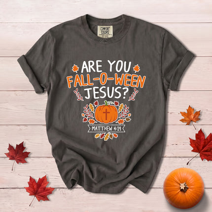 Comfort Colors Fall Autumn Christian Jesus Pumpkin Matthew 4 19 T-Shirt