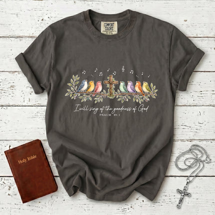 Comfort Colors I Will Sing of the Goodness of God Psalm 89:1 Christian T-Shirt