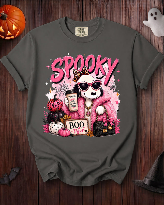 Comfort Colors Halloween Spooky Pink Pumpkin Coffee T-Shirt