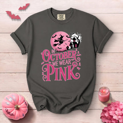 Comfort Colors Breast Cancer Awareness In October We Wear Pink Halloween T-Shirt