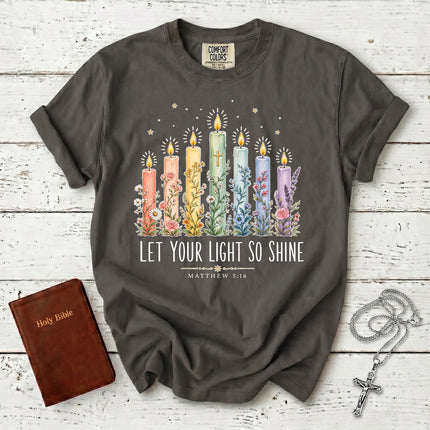 Comfort Colors Let Your Light So Shine Matthew 5:16 Christian Bible Verse T-Shirt