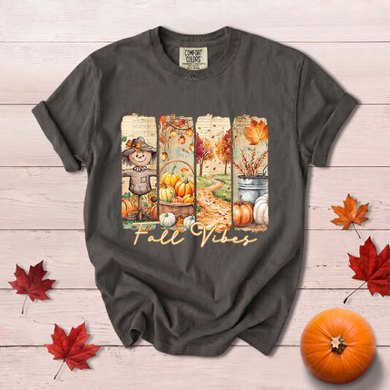 Comfort Colors Fall Vibes Scarecrow Pumpkin Thanksgiving T-Shirt