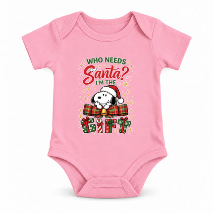 I'm the Gift Funny Christmas Plaid Bow Baby Bodysuit
