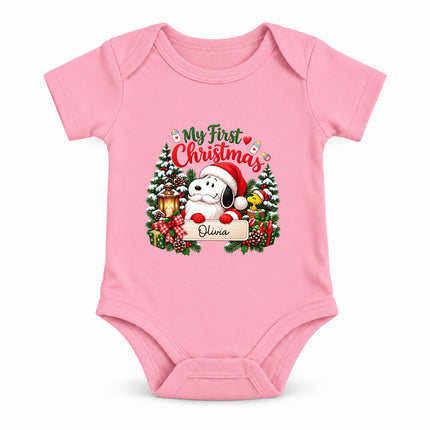Personalized My First Christmas Baby Name Keepsake Baby Bodysuit