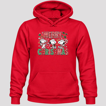 Merry Christmas Plaid Candy Cane Holiday Hoodie