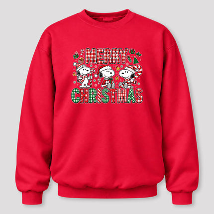 Merry Christmas Plaid Candy Cane Holiday Sweatshirt