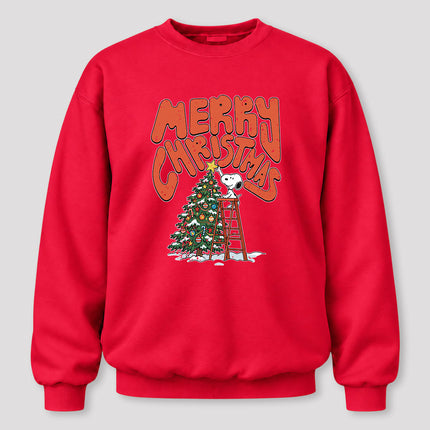 Merry Christmas Tree Decorating Retro Holiday Sweatshirt