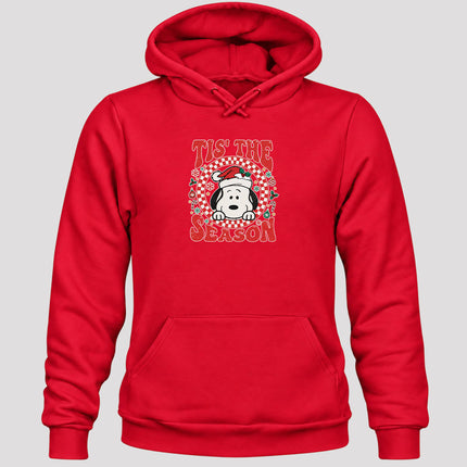 Tis The Season Christmas Retro Checkered Santa Hat Hoodie
