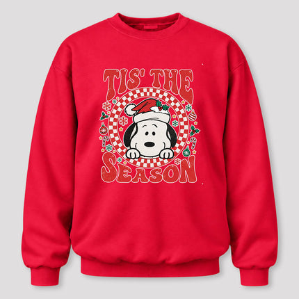Tis The Season Christmas Retro Checkered Santa Hat Sweatshirt