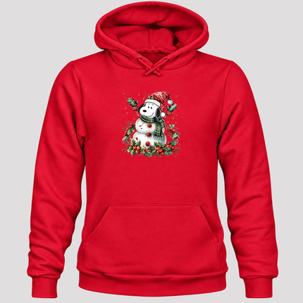Christmas Snowman Santa Hat Holly Berries Hoodie