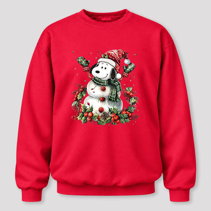 Christmas Snowman Santa Hat Holly Berries Sweatshirt